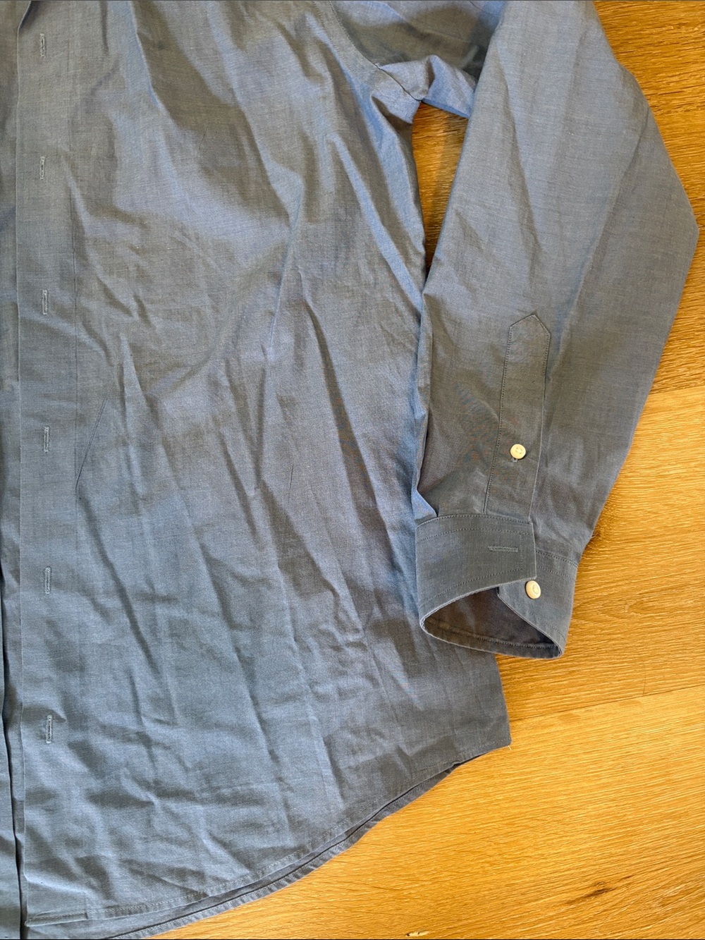 Men's Blue Button-Down Dress Shirt - Picture 2 of 4